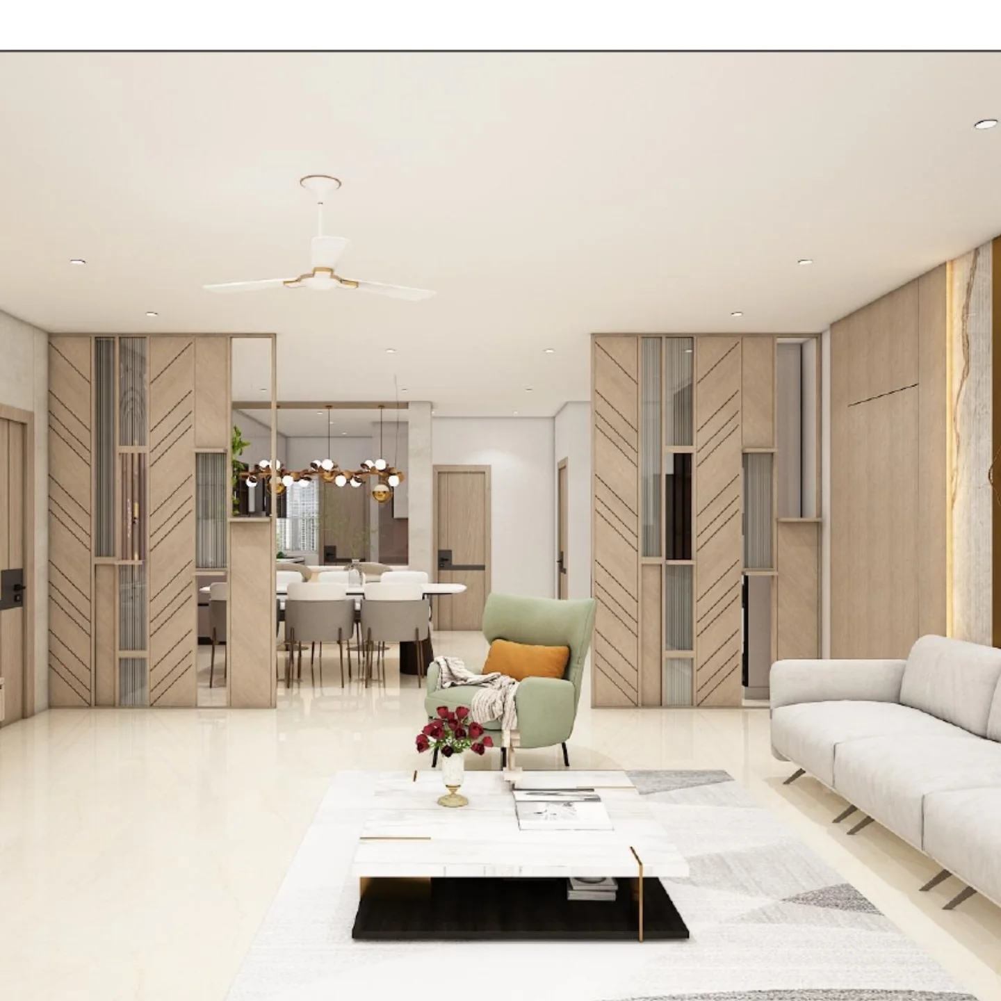 Luxury living room interior by InteriorAxis Hyderabad
